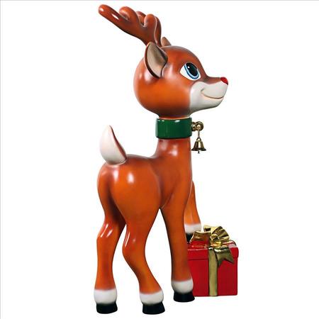 Design Toscano Belle, Santa's Red-Nosed Christmas Reindeer Statue NE210107